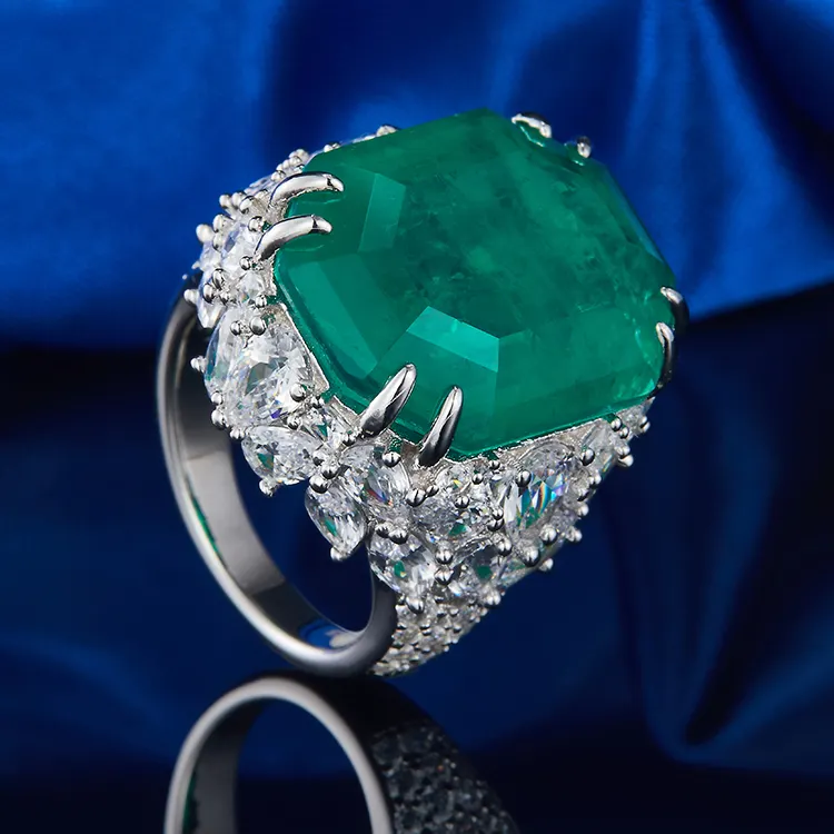 Anpassungs simulation Diamond Bling Ringe Frauen Zirkon Smaragds chliff Ring