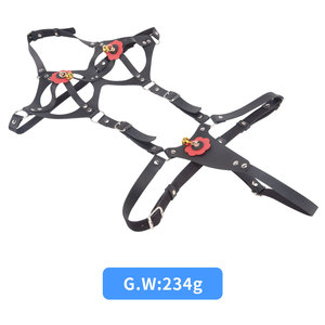 コスチュームボディハーネスセクシーランジェリーレザーボンデージボディスーツ女性用ゴシック服ボンデージ拘束 - Product Image 6