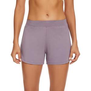 กางเกงขาสั้นชุดนอนฤดูร้อนสำหรับผู้หญิง ผ้าวิสโคสจากไม้ไผ่ น้ำหนักเบา ไซส์ XX-Large สีม่วง - Product Image 1