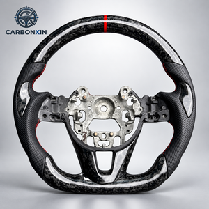 Volante de Fibra de Carbono y Cuero con Base Plana Forjado a Medida para Mazda 3 6 CX3 CX5 CX4 CX8 CX9 MX5 CX-5 MX-5 2010 2015 2018 - Product Image 1