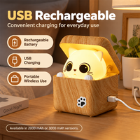 Lampe de chevet intelligente pour chat, commande vocale, télécommande, rechargeable par USB, 3 couleurs, intensité réglable, maison intelligente