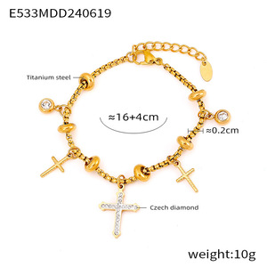Hot Sale Bohemian 18K Gold Double Chain <b>Anklet</b> Luxury Zircon Accessories Random Color Stainless Steel Jewelry for Anniversaries - Product Image 6