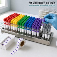 Rouleau d'étiquettes de couleur personnalisées pour tubes de prélèvement sanguin, autocollants thermosensibles alignés avec les couleurs standard des bouchons de tubes