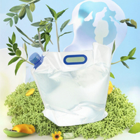 Pochette Doypack à bec verseur en composite recyclable, sachet souple pour contact alimentaire, pochette Doypack à bec verseur sur mesure pour l'emballage de liquides alimentaires