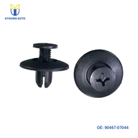 Clip de fixation de roue extensible en plastique noir pour voiture, type poussoir, rivet, compatible avec Toyota 90467-07044