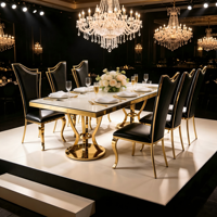 Table de salle à manger en acier inoxydable pour mariage