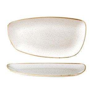 Plateau Stonecast Speckled Geo 35 × 18,5 cm Blanc Décoré à la Main Churchill - Product Image 1