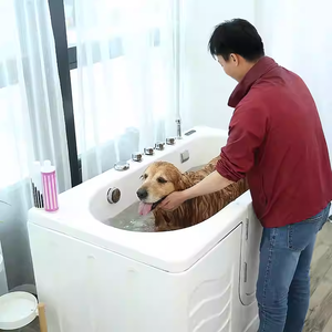 <span class=keywords><strong>Baignoire</strong></span> Spa pour Grands Chiens USMILEPET <span class=keywords><strong>avec</strong></span> <span class=keywords><strong>Porte</strong></span>, <span class=keywords><strong>Baignoire</strong></span> pour Animaux <span class=keywords><strong>avec</strong></span> Massage par Ondes, Ozone et Bain au Lait pour Salon de Toilettage d'Animaux - Product Image 3
