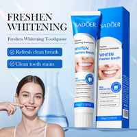 Dentifrice blanchissant apaisant SADOER en marque propre, nettoyage en profondeur, fixation dentaire, élimination du tartre et soin rafraîchissant de la bouche pour les dents