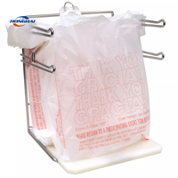 Sacs de transport réutilisables en plastique biodégradable, blancs et noirs, style gilet avec poignées, pour les courses, les cadeaux, les boutiques, les marchés