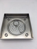 Drain de sol carré en acier inoxydable 304 brossé pour salle de bain, drain de douche pour déchets de sol