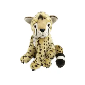 Simulation Large Plush Cheetah Panther Stuffed leopard Toys free sample Jungle Stuffed Cute Leopard Plush Animal KidsToy