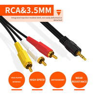 OEM personnalisé 3.5mm à 3RCA une paire de trois tête de Lotus amplificateur vidéo boîte de son câble de connexion AV en trois câble audiovisuel