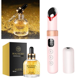 プロの目美容器具 + 24Kアイゴールドセラムマイクロ電流アイマッサージペンブライトニング効果付き - Product Image 2