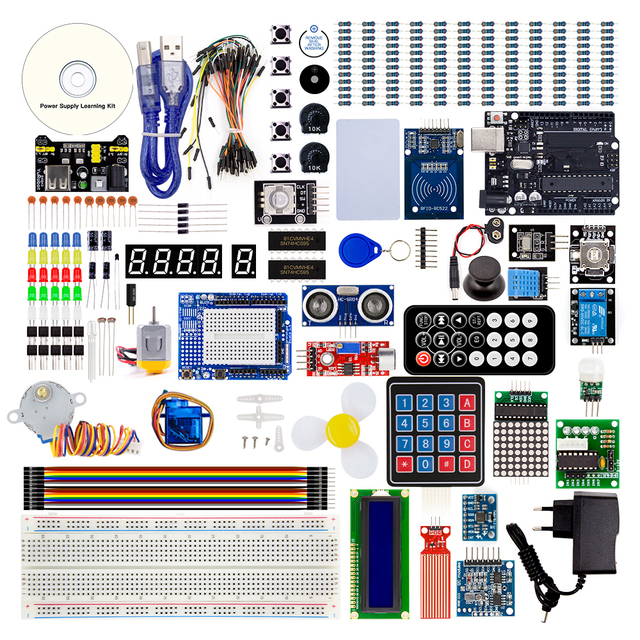 Complete Stem Education Project Hobby DIY Programmable Learning Electronic Circuit Module Starter Kits Set for R3 Board Arduino