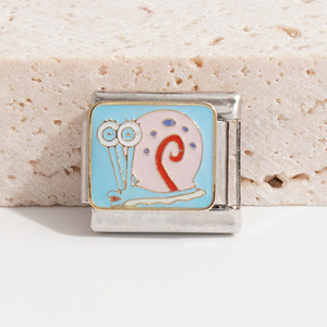 <b>SpongeBob</b> Stainless Steel Charm Bracelet Unisex DIY Modular <b>Gift</b> Jewelry Set - Product Image 3