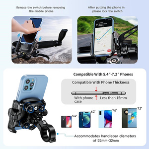 Support de téléphone pour moto étanche IP66 avec <span class=keywords><strong>amortisseur</strong></span> de chocs, rotation à 360°, verrouillage en un clic, vente en gros d'usine - Product Image 3