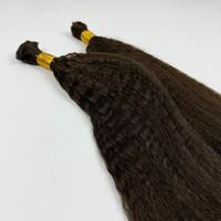 Pephair Cheveux Humains Vietnamiens Remy Teints Yaki Brun Foncé en Vrac Prix Usine Extensions Naturelles Kinky Straight