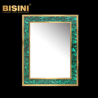 High End Villa Decor Pure Copper Classical Wall Mirror Living Room Background Gold Plated Brass Wall Mirror for Living Room