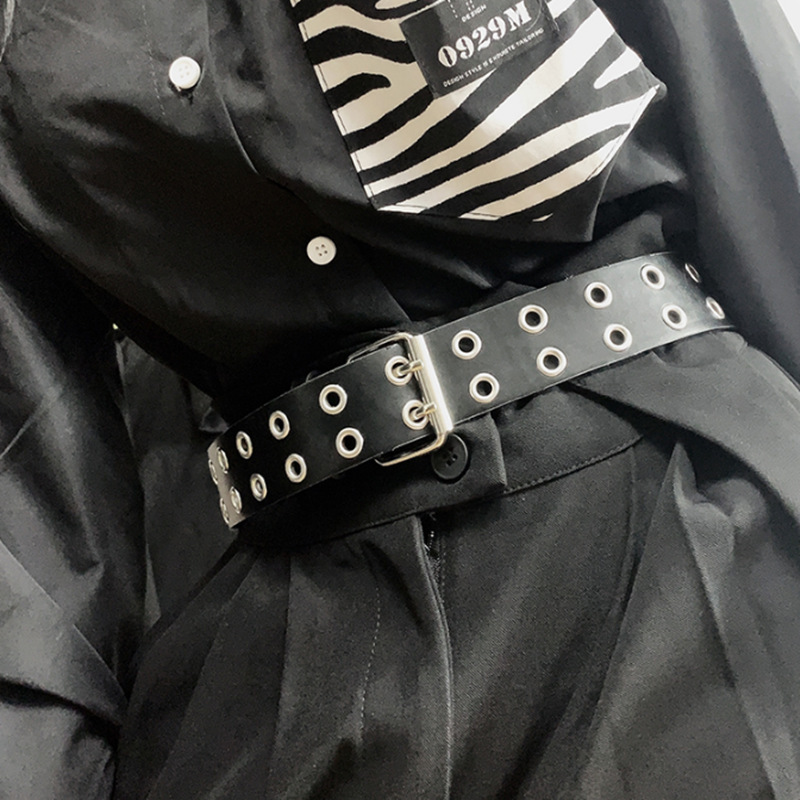 Double Studded Hole Belt - Punk Aesthetic for Men & Women display picture 1
