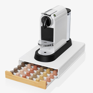 Tiroir de rangement <span class=keywords><strong>pour</strong></span> dosettes de café en bois et métal, capacité de 60 capsules, le plus populaire, compatible avec les dosettes Nespresso - Product Image 4