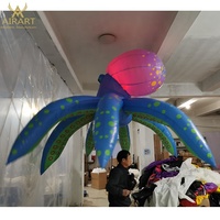 Modèle d'animal marin gonflable pieuvre bleue, décoration personnalisée, costume de marionnette gonflable pieuvre