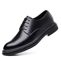 Herbst- und Frühlings-Herrenschuhe im Britischen Stil, Schwarze Leder-Slipper mit Flachem Absatz für Pendler, Atmungsaktive Stilvolle Anzug-Lederschuhe