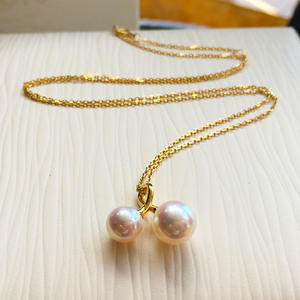 Collar de Plata de Ley S925 Rachel, Diseño de Reloj de Arena con Gota de Agua, Pulido a Alta Temperatura, Perla Pequeña, Estilo Delgado - Product Image 2