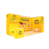 Stand d'exposition portable avec étagère, en aluminium SEG personnalisé, avec toile rétroéclairée, 10x20 pieds