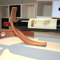 Porte-bouteille en bois acuqé, personnalisé, 50 pièces, forme incurvée, logo personnalisé, pour présentoir de vin, de bière ou de raisin