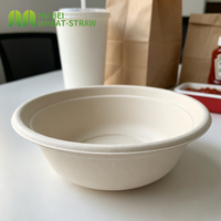 Saladier et bol à nouilles à emporter 900 ml en bagasse avec couvercle, résistant à la graisse et anti-fuite, jetable, non blanchi, OEM