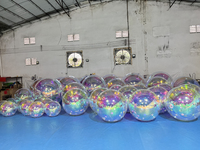Grandes boules gonflables brillantes, boules miroir décoratives, décorations d'événements, ballons irisés, boule miroir gonflable