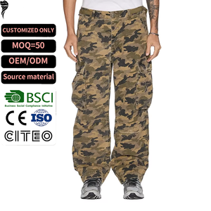 Pantalones Cargo de Camuflaje para Hombre, Cintura Alta, Múltiples Bolsillos, Transpirables, Estilo Ropa de Trabajo, Cierre de Botones, OEM, ODM, Personalizados - Product Image 1