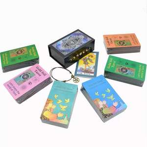 Portable Luxe Gold Foil Tarot Deck 78pcs Joli paquet en plastique Jeu de société <span class=keywords><strong>Oracle</strong></span> <span class=keywords><strong>pour</strong></span> débutants avec manuel - Product Image 2
