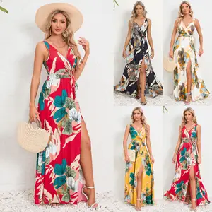 Vestido floral para mulheres, roupão de boêmia com logotipo personalizado, vestidos florais, vestidos florais florais