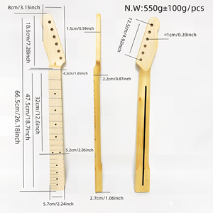 Mástil de <span class=keywords><strong>guitarra</strong></span> eléctrica de arce de 22 trastes para zurdos, acabado para estilo TL, 3 colores disponibles - Product Image 2