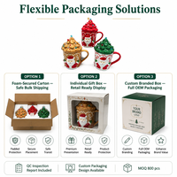 Nouvelle Arrivée 2026 : Ensemble de Tasses de Noël en Céramique avec Couvercle en Forme d'Arbre et Motif Père Noël en Relief 3D – Tasses à Café de Fêtes en Gros