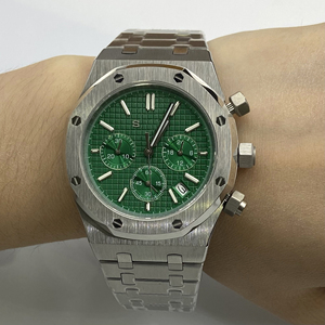 Montre à quartz lumineuse verte décontractée pour homme avec mouvement VK63, verre saphir, étanche, montre-bracelet tendance - Product Image 1