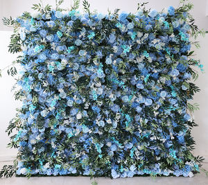 A40 Wedding Outdoor scenico decorazione fiore in seta arco con foglie di eucalipto luce Baby Blue rosa rosa corno arco - Product Image 5