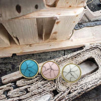Attache pratique et élégante en métal rond de luxe, lavable en machine, avec perles turquoise, pour cardigans et vestes de tous les jours