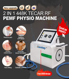 2 in 1 8 인치 터치 스크린 Tecar PEMF 448kHz 동물 근육 복구 및 통증 완화를위한 자기 치료기 - Product Image 2