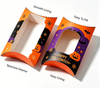 Boîte à friandises en forme de coussin pour Halloween, impression couleur, mini-boîte en papier pour chocolats et bonbons