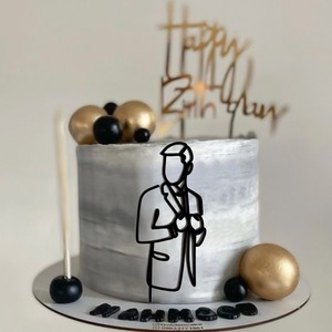 Décoration de gâteau minimaliste en acrylique « Miel et Douceur » pour gâteau d'anniversaire de papa - Product Image 3