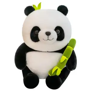 Botu 2 In 1 Bamboo Tube Panda Plush Toy Kawaii Cute Stuffed Toys Animal Tearful custom logo Doll Pillow Toys For Kids Gift