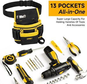 Échantillon gratuit Une excellente pochette à outils robuste avec plusieurs poches et une ceinture à outils réglable et une sacoche de ceinture - Product Image 2