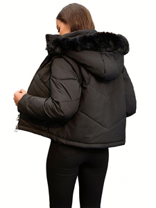 Damen 2-in-1 Konvertierbarer Puffer-Mantel Abnehmbare Ärmel Westen-Modus Winter Cropped Kapuzen-Thermojacke Kurze Gesteppte Jacke - Product Image 4