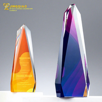 Trophée commémoratif en cristal coloré créatif « Brilliant Iceberg » personnalisé, technique de sablage UV de haute qualité