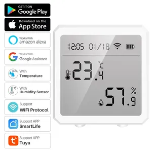 Tuya WiFi Wireless Wall Humidity Sensor Humidity Sensor Smart Temperature Humidity Sensor