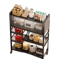 Étagère de rangement de cuisine multifonctionnelle en acier inoxydable, multi-niveaux, pour bols, micro-ondes, casseroles et fours