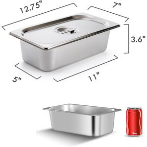 Bac anti-blocage rectangulaire professionnel pour restaurant, style américain, en acier inoxydable, pour stockage alimentaire, ustensile de cuisine, bac GN 1/1 - Product Image 3